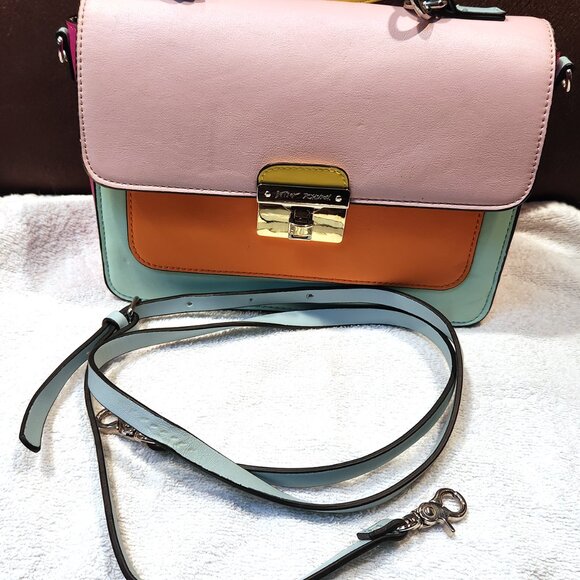Betsey Johnson Charmed I'm Sure Color Block Satchel - EUC - Picture 5 of 14